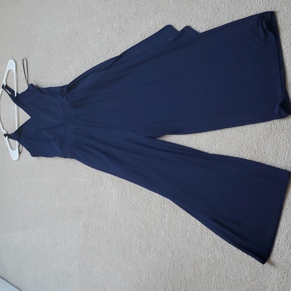 Navy blue jumpsuit.